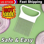 1PCS Stainless Steel Onion Holder Slicer - Safe & Easy Kitchen New Us Stock. Fixed Price $5.39.