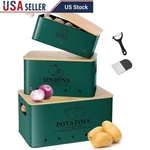 Vegetable Storage Set Potato Onion Garlic Containers Kitchen Organizer W/ Lid Us. Fixed Price $70.38.