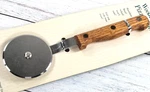 Vtg Wooden Handle Pizza Cutter 2-1/2 Wheel Stainless Nos Nip. Fixed Price $28.99.