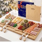 Charcuterie Board Gifts For Women: Bamboo Folding Cheese With Knife Set.... Fixed Price $15.00.