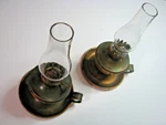 Vintage Stellar Oil Lamps Copper Swivel W/wicks Handle Pair. Fixed Price $50.00.