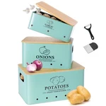Kitchen Vegetable Storage Of 3, Metal Onion Garlic Potato Set, Ki.... Fixed Price $64.99.