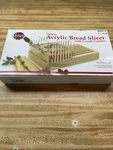 Norpro Deluxe Acrylic & Wooden Bread Slicer With Crumb Catcher #370, New. Fixed Price $27.99.