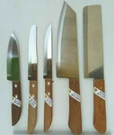 5PCS Thai Kiwi Brand Knives Wood Handle Kitchen Blade Stainless - ( #172 Set ). Fixed Price $27.99.