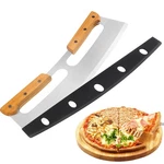 Pizza Cutter Rocker With Wooden Handles Protective Cover By Zocy, 14 Sharp S.... Fixed Price $24.99.