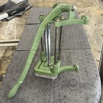 Vintage Cast Iron French Fry Cutter Commercial Olive Green 8 10MM Grid. Fixed Price $79.99.