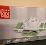 Vegetable Slicer Kitchen Living Mandoline 4 Attachments Blades Soft Grip Handle. Fixed Price $8.99.