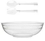 Juliska Isabella Berry & Thread Clear Acrylic Salad Bowl, Spoon Fork Serving Set. Fixed Price $50.00.