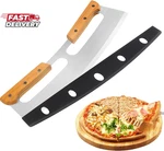 Pizza Cutter Rocker With Wooden Handles & Protective Cover By Zocy, 14" Sharp St. Fixed Price $18.13.