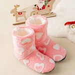 Cute Pink & White Plush Autumn Winter Indoor Anti-slip Grip Slipper Sock Boots. Fixed Price $15.95.