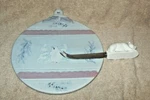 Pfaltzgraff Winter Frost Stoneware Cheese Board With Polar Bear Knife. Fixed Price $24.99.