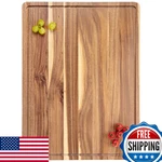 Extra Large Acacia Wood Cutting Board, 24X18 Inch Butcher Block, Juice Groove. Fixed Price $93.30.