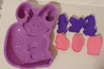 Lot Crofton Easter Baking Mold Purple Bunny & Egg 6 Ullman Plastic Cookie Cutter. Fixed Price $12.99.