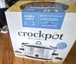 Crock-pot & Carry 6 Qt Stainless Steel Slow Cooker, Locking Lid, Keep Warm. Fixed Price $75.00.
