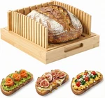 Bamboo Bread Slicer With Crumb Catcher - 10.5" Sourdough Cutting Guide. Fixed Price $49.99.