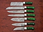 Custom Hand Made Damascus Steel Kitchen Knife Set/chef Knives 7PCS. Fr 2001097GR. Fixed Price $134.00.