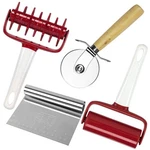 4 Pcs Pizza Tools Set Incl Dough Cutter Roller Docker And Wheel,.... Fixed Price $22.63.