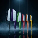 Zyliss 6 Piece Kitchen Knife Set Stainless Steel Chef Santoku Ergonomic & Sheath. Fixed Price $50.39.