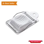 Stainless Steel Egg Slicer Mess-free Manual Cutting, Dishwasher Safe, 5.5". Fixed Price $10.79.