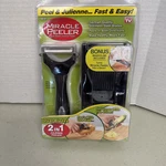 Miracle Peeler Dual-blade Julienne With Bonus Mandoline As Seen Tv. Fixed Price $12.99.