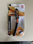 New Swissmar Julienne Peeler Orange Stainless Steel Blade No Slip (S16). Fixed Price $9.99.
