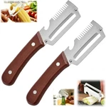 2 Pcs 3-IN-1 Multifunctional Vegetable Peeler With Wooden Handle,julienne Slicer. Fixed Price $11.49.