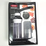 Oxo Good Grips 14 Piece Cookie Press Set W/ 12 Stainless Steel Disks & Case Nib. Fixed Price $22.90.
