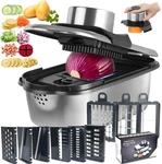 Stainless Steel Vegetable Chopper, 9 Blade Multi Veggie With Container,. Fixed Price $41.71.