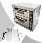 Commercial Double-decker Pizza Oven 220V, 200W, Gas Heating, 20-400 Lpg/ng. Fixed Price $1903.48.