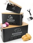 Kitchen Vegetable Storage Of 3, Metal Onion Garlic Potato Set,. Fixed Price $81.48.