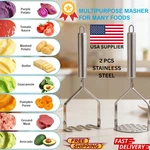 2PCS Potato Masher Stainless Steel Kitchen Tool For Vegetables Guacamole Fruits. Fixed Price $12.99.