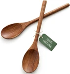 Haksen 2PCS Wooden Cooking Spoons, Natural Acacia Kitchen Utensil, 12INCH. Fixed Price $14.85.