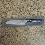 Cooking Pleasures Santoku 7" Knife Black Handle Stainless Steel Light Weight. Fixed Price $19.99.