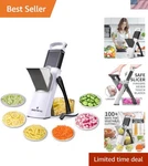 Black Mandoline Slicer With Stainless Steel Blades - Ideal Kitchen Gift. Fixed Price $81.99.