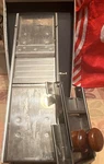 Bron Manual Metal Mandoline Vegetable Slicer W/ Stand Hand Guard Silver Black. Fixed Price $39.76.