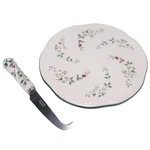 Pfaltzgraff Winterberry 8.5" Cheese Tray And Sculpted Slicer Holly & Berries Euc. Fixed Price $14.99.