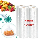 4 Rolls Clear Plastic Produce Bags 12X16" Grocery Kitchen Vegetable Food Storage. Fixed Price $37.99.