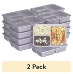 2 Pack Prep 3-COMPARTMENT Meal Containers W/ Lids Pfas & Bpa Free. Fixed Price $35.06.