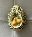 Avon 1994 Season's Treasures Pedestal Egg Collection Fruit Harvest Pears W Box. Fixed Price $6.50.