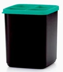 Tupperware Chef Series Pro Utensil Holder Caddy Black Teal. Fixed Price $23.99.