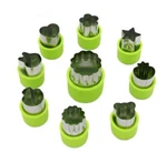 9 Piece Fruit Veggie Cutter Set Mini Cookie Shape Slicers Molds Stainless Steel. Fixed Price $8.99.