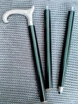 Curved Derby Silver Handle Black Foldable Wooden Walking Stick Cane Mens Ladies. Fixed Price $41.00.