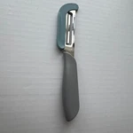 New Pampered Chef Cheese Knife W/ Protective Cover #100478 Forked Tip. Fixed Price $15.99.