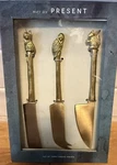 Anthropologie Lovis Woodland Brass Cheese Knives Serving Set Owl Fox Squirrel. Fixed Price $29.99.
