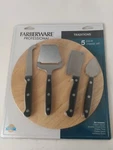 Farberware 5 Piece Cheese Set Cleaver, Knife, Plane, Spade, Hardwood Board. Fixed Price $15.00.