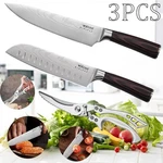 3PCS Stainless Steel Santoku Utility Paring Knives For Kitchen Cooking. Fixed Price $34.89.