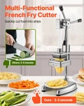 Commercial French Fry Cutter, Stainless Steel Vegetable Fruit Chopper With 3 Rep. Fixed Price $135.99.