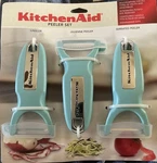 Kitchenaid Set, Y-peeler, Julienne, Serrated Aqua Sky. Fixed Price $16.50.