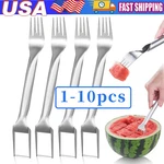Watermelon Slicer Cutter 2-IN-1 Fork Stainless Steel Fruit Cutting Artifact Lot. Fixed Price $27.58.