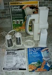 Vintage 1989 Presto Salad Shooter Electric Slicer Shredder 21-010 White. Fixed Price $25.00.